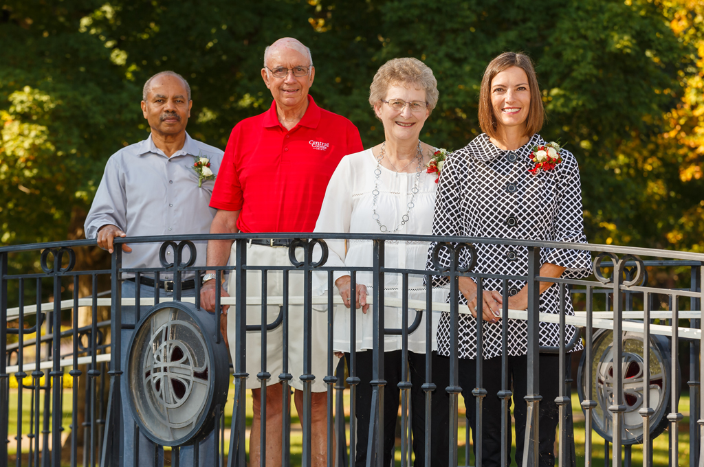 2017 Alumni Award winners pictured from left to right: Ammanuel Mehreteab ’70, Richard ’62 and Mary Roorda Glendening ’62, Kellie Gorsche Markey ’88.