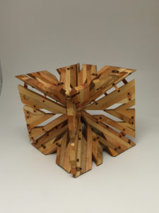 Sculpture of a wooden cube